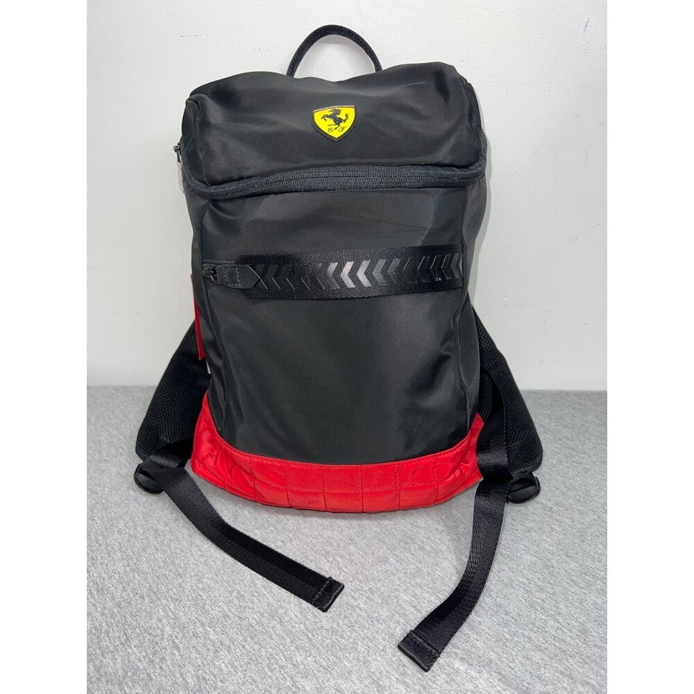 Scuderia Ferrari Black Red Quilted Nylon Weekender Backpack Horse Logo NWT